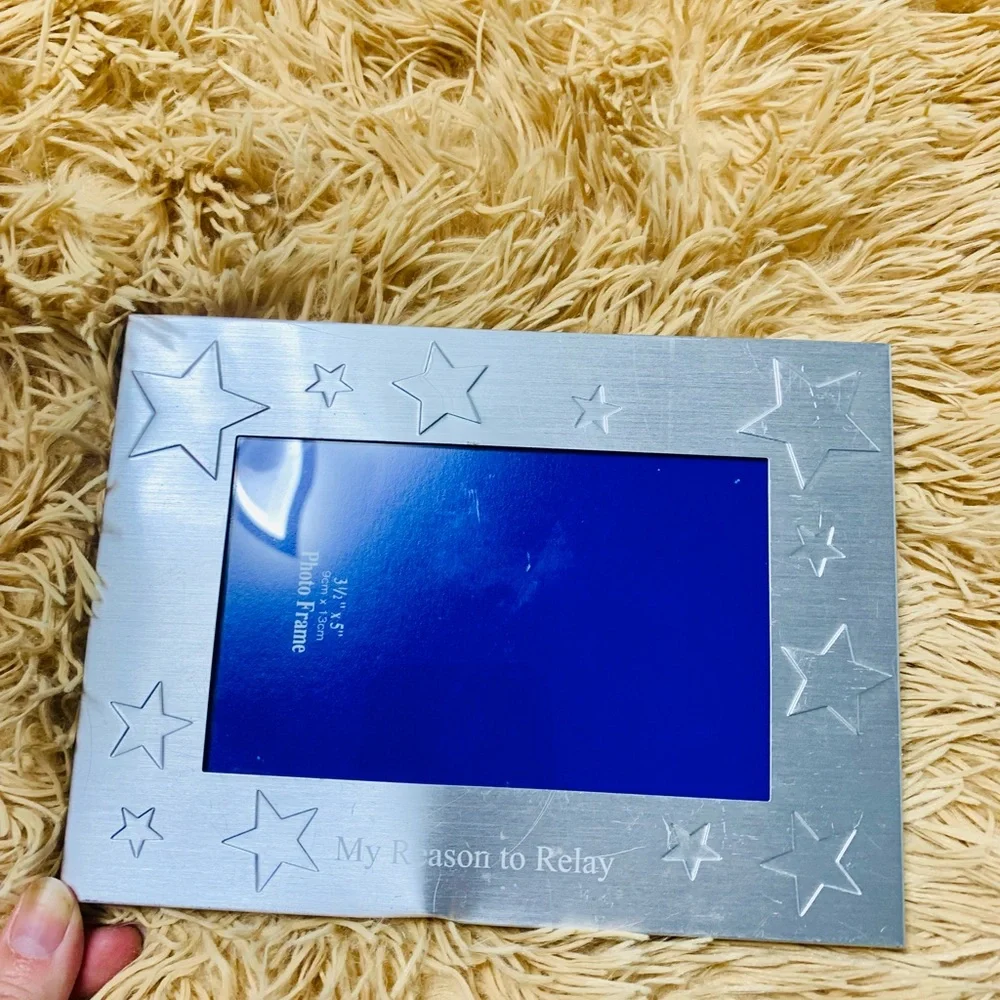 Relay for Life Silver metal star photo picture frame